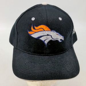 Vintage Denver Broncos NFL Wool Blend Black Strapback Hat Cap New Without Tags